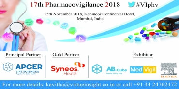 17th Pharmacovigilance 2018 15th November 2018, Kohinoor Continental Hotel, Mumbai, India